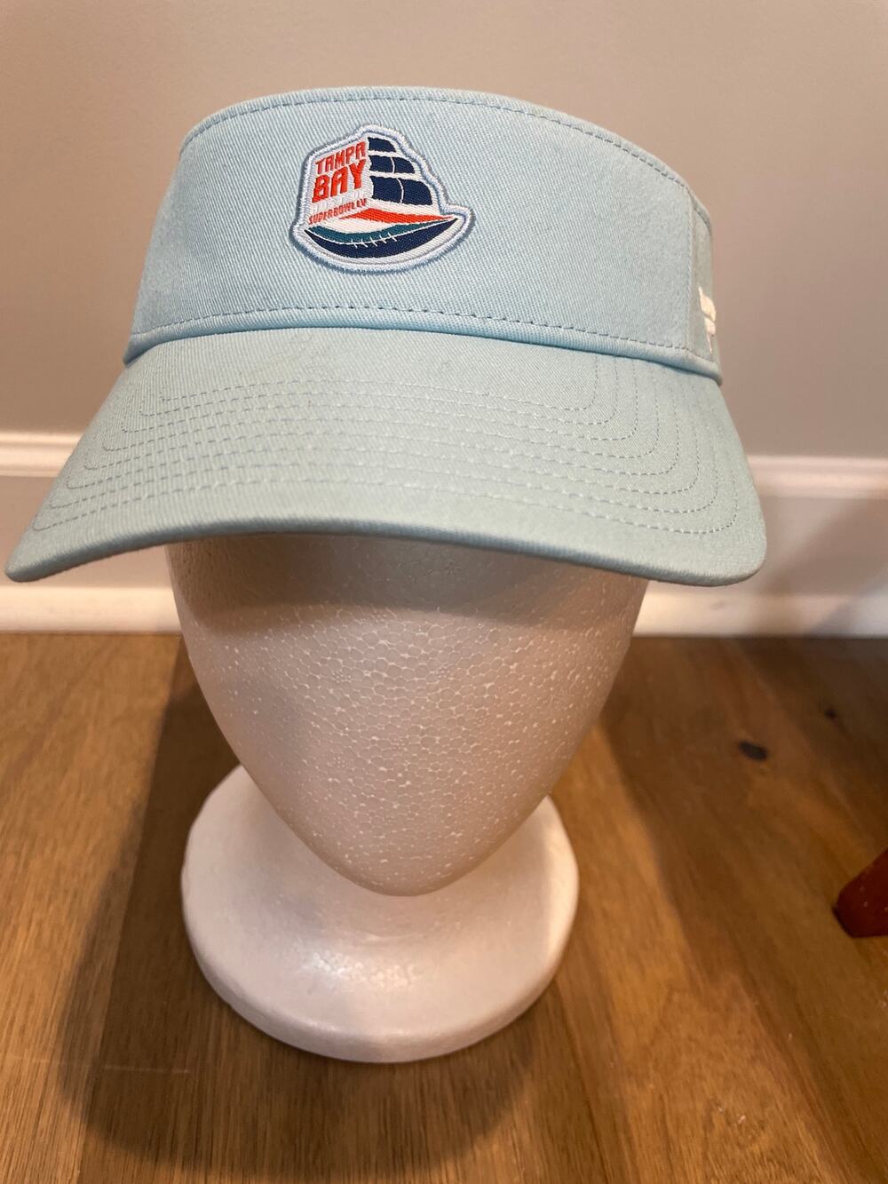 Fanatics Tampa Bay Super Bowl LV Light Blue Strapback Visor Hat OSFM Unisex